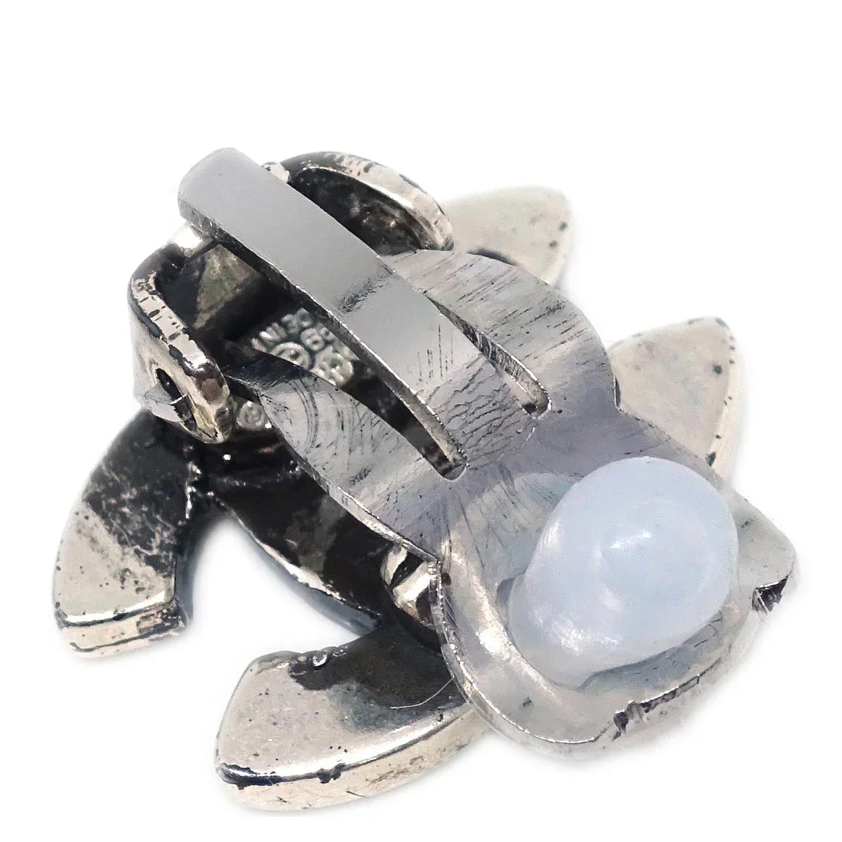 Chanel CC Earrings Clip-On Silver 99A - Image 3