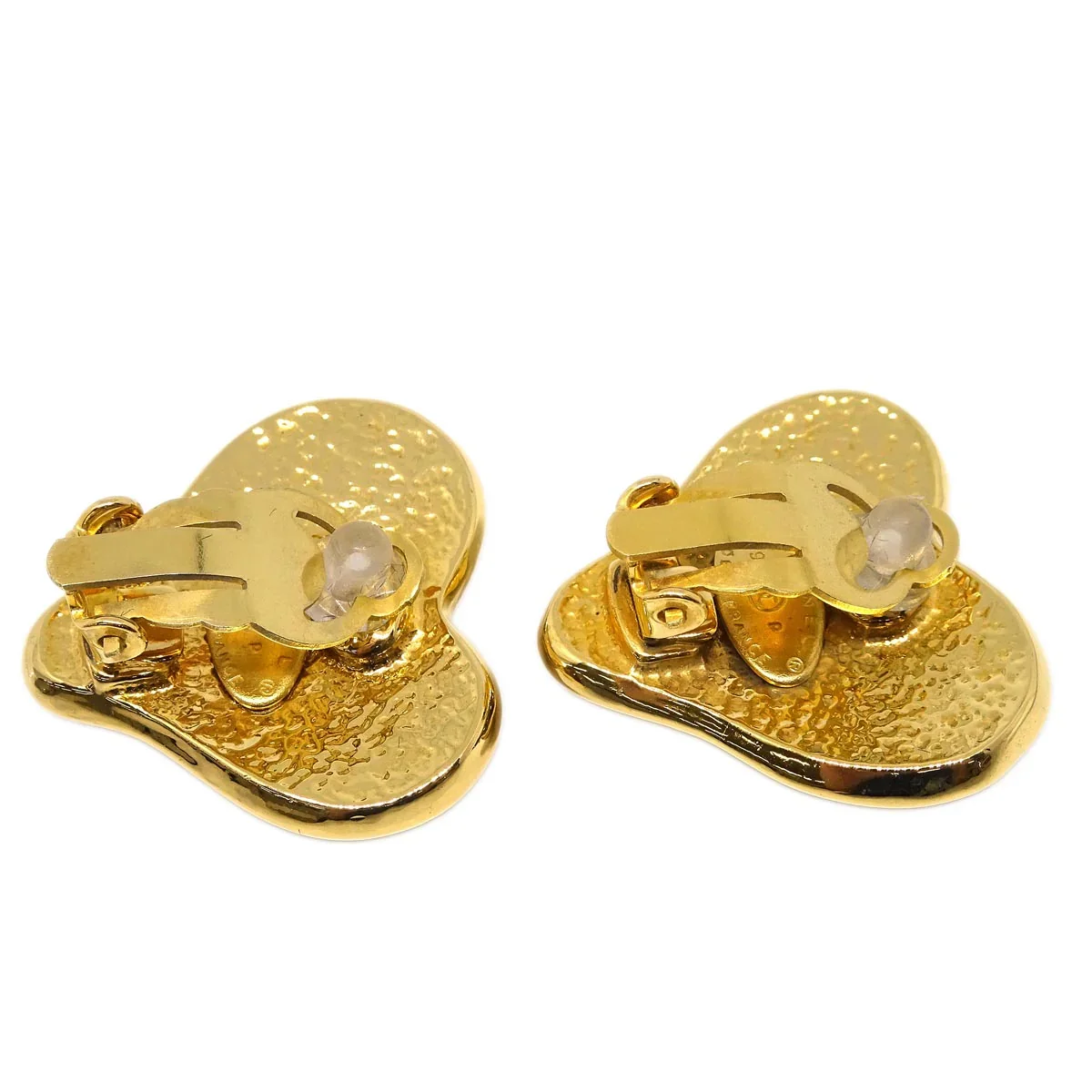 Chanel Gold Heart Earrings Clip-On 95P - Image 3