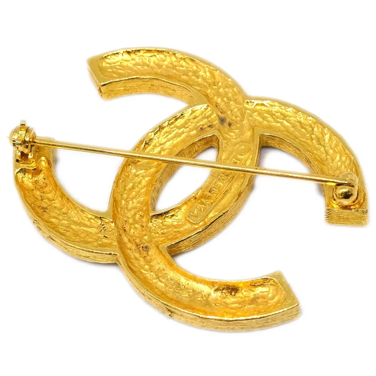 Chanel CC Brooch Pin Gold Rhinestone 174 - Image 3
