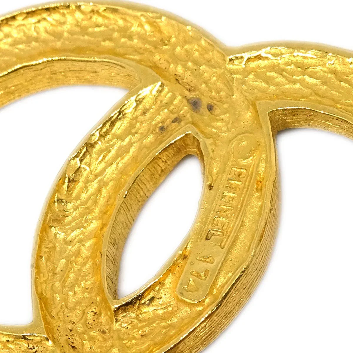 Chanel CC Brooch Pin Gold Rhinestone 174 - Image 4