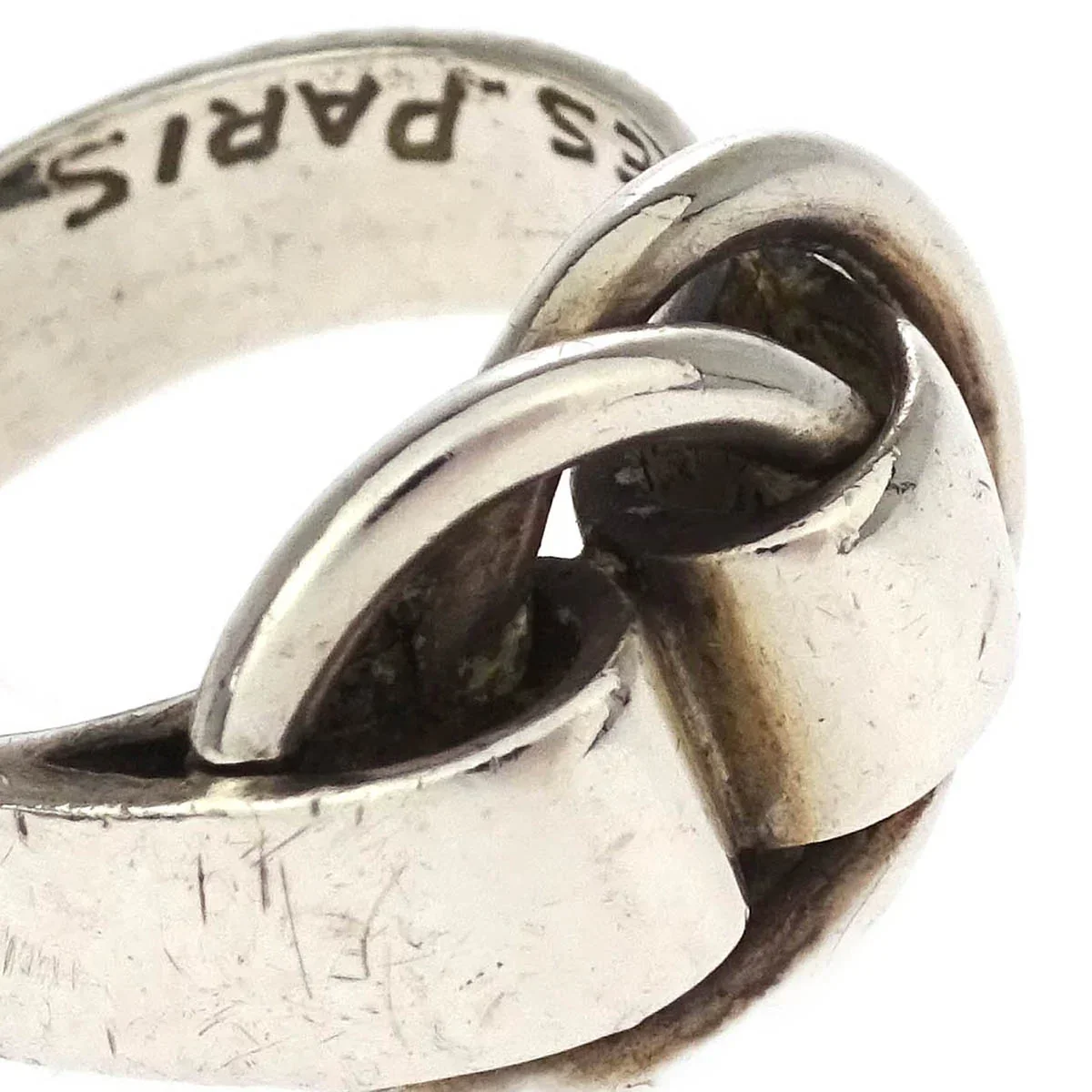 Hermes Deux Anneaux Ring Silver #49 #9 - Image 3
