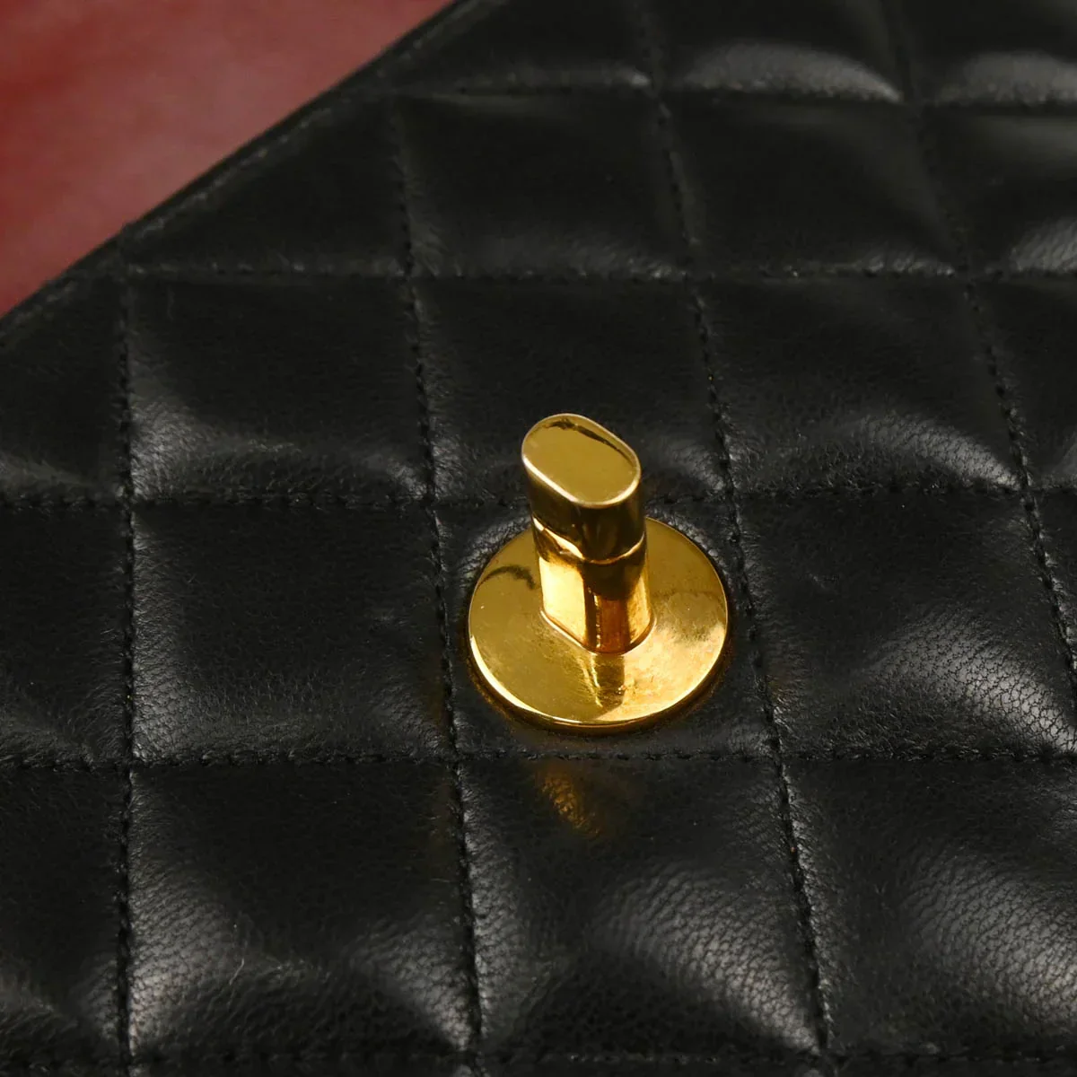 Chanel 1986-1988 Black Lambskin Shoulder Bag - Image 8