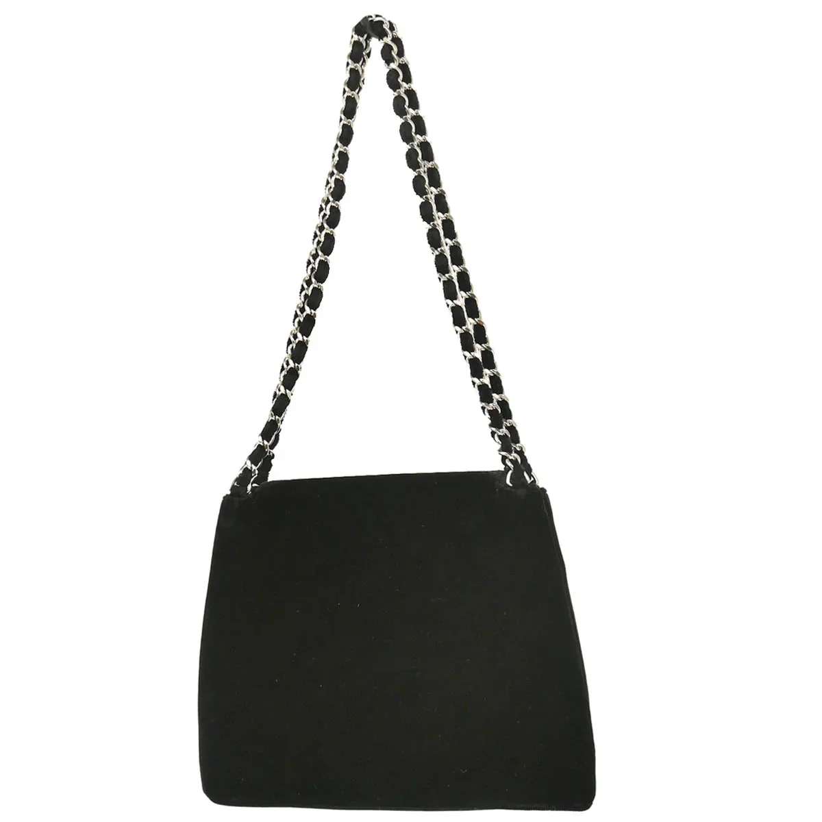 Chanel 1996-1997 Black Velvet Chain Handbag - Image 3