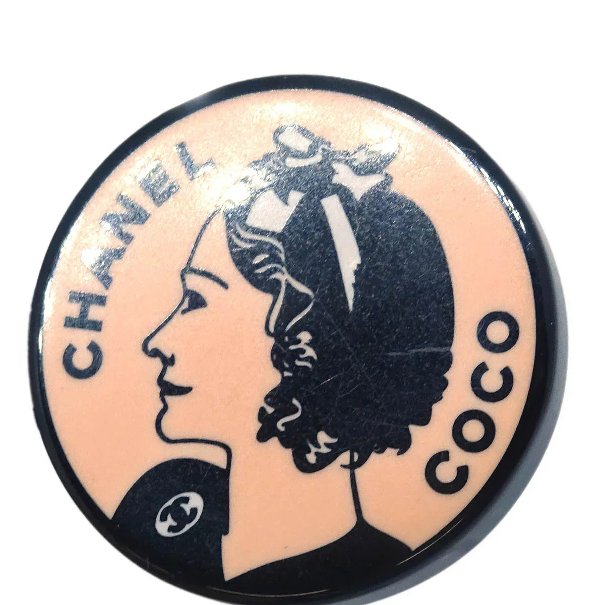 Chanel Button Earrings Clip-On Pink 03P - Image 2