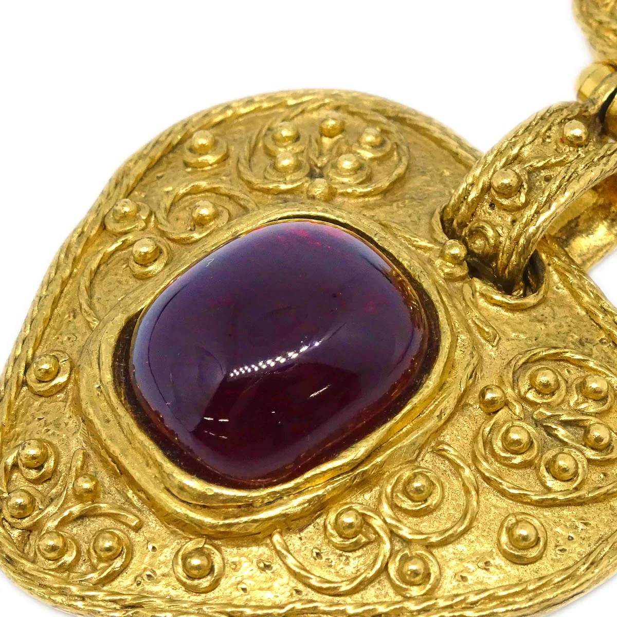Chanel Gripoix Brooch Pin Gold Red 94A - Image 2