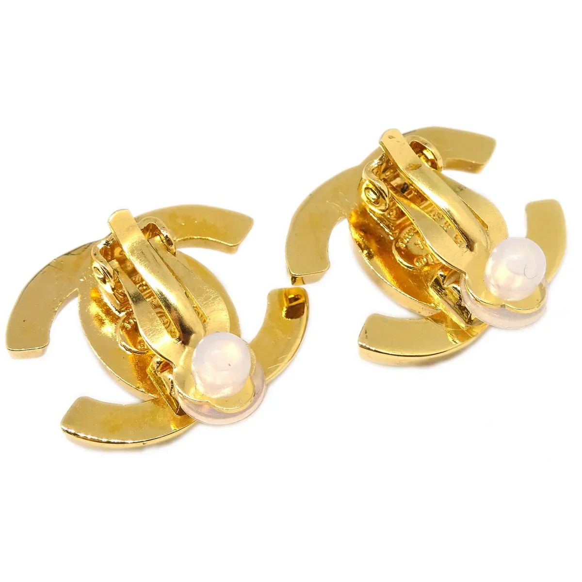 Chanel CC Turnlock Earrings Clip-On Gold Small 96A - Image 3