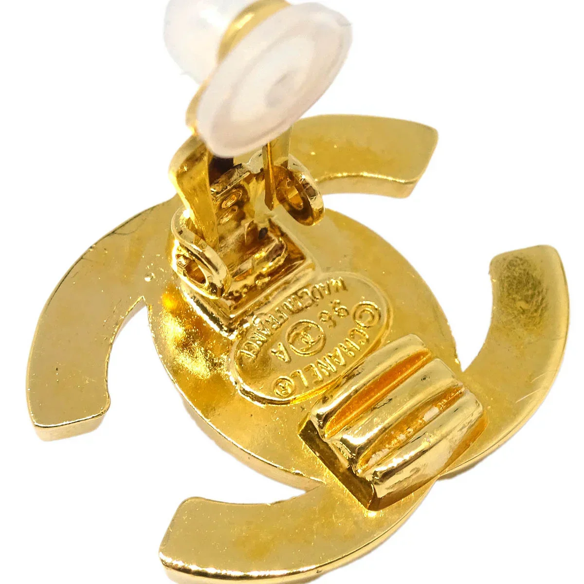 Chanel CC Turnlock Earrings Clip-On Gold Small 96A - Image 4