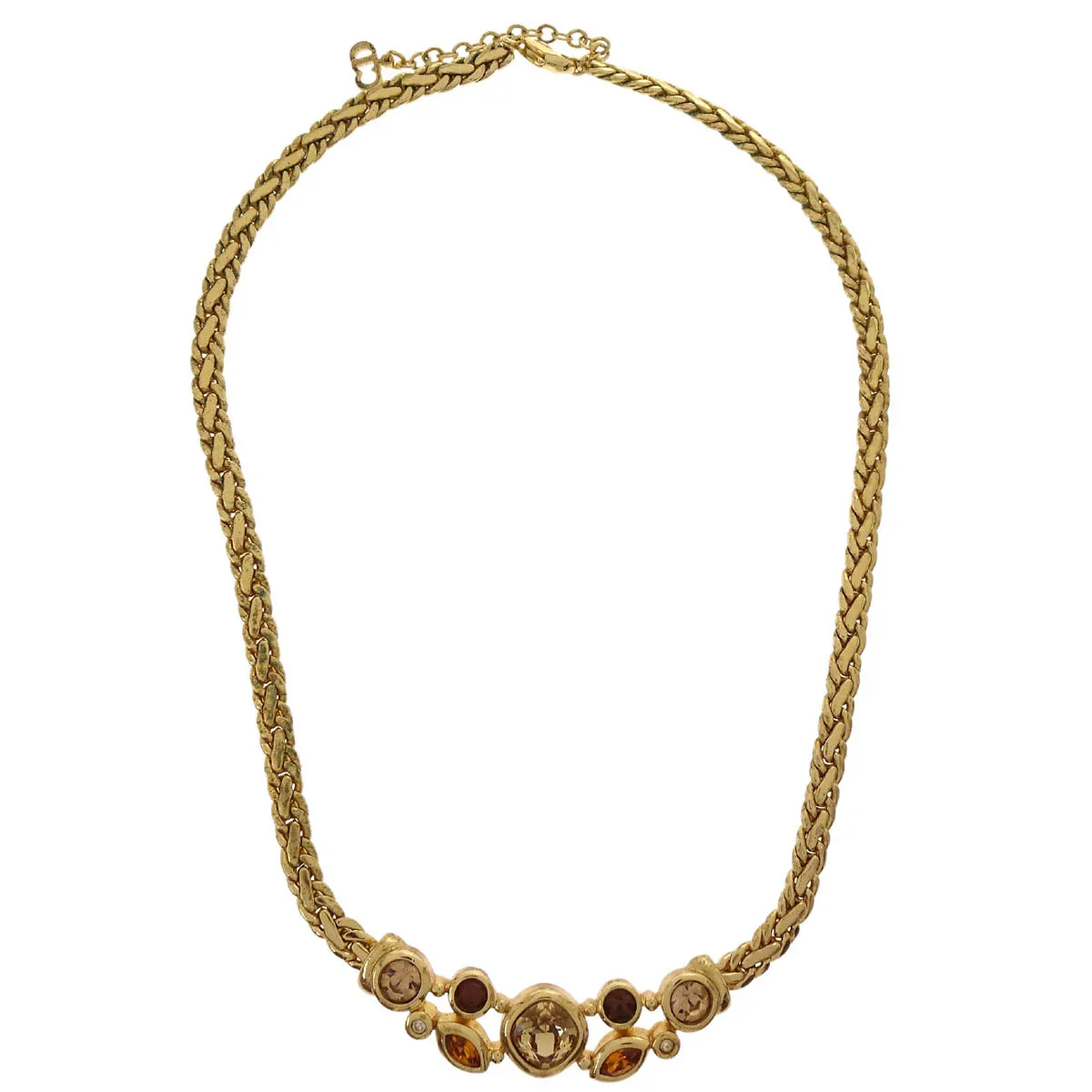 Christian Dior Necklace Gold Rhinestone - Image 2