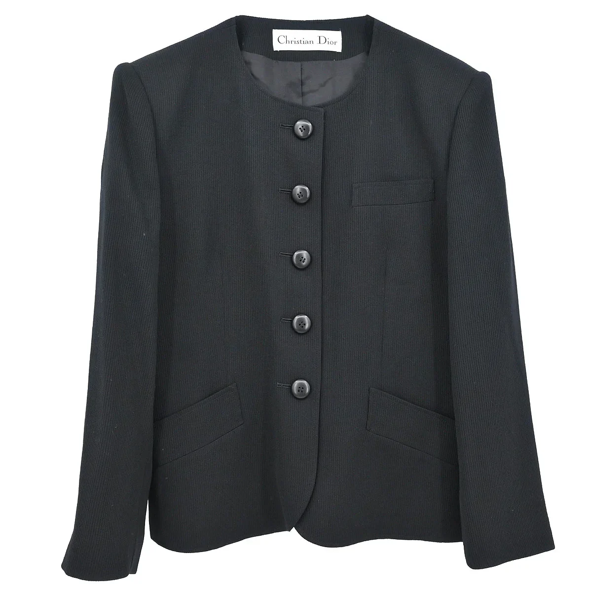 Christian Dior Collarless Jacket Black