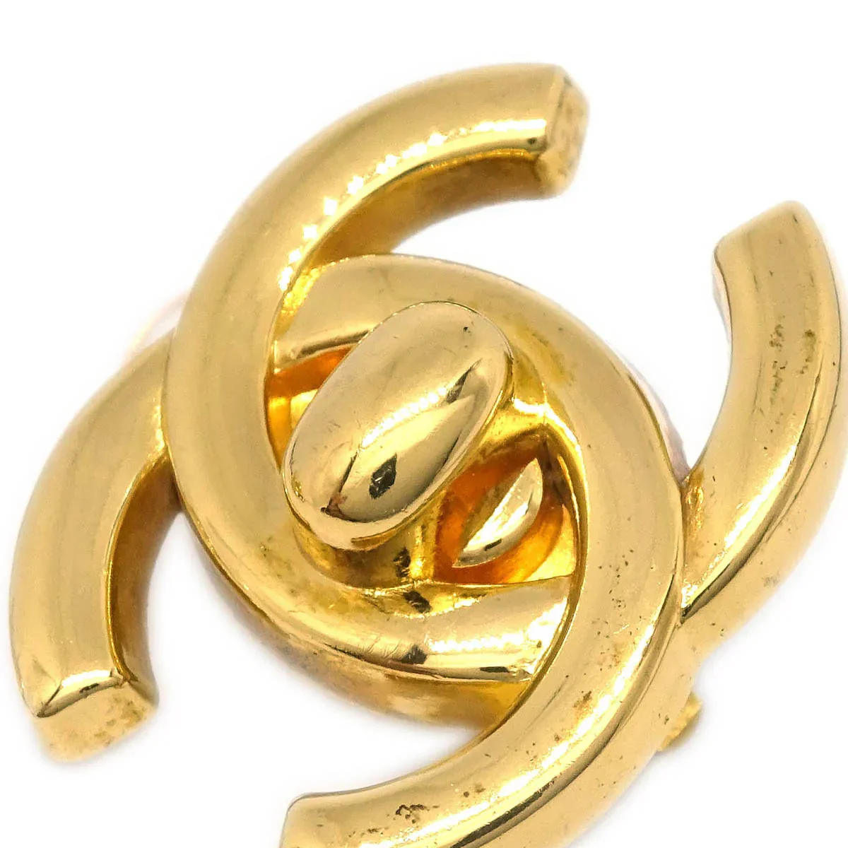 Chanel CC Turnlock Earrings Clip-On Gold Small 96A - Image 2