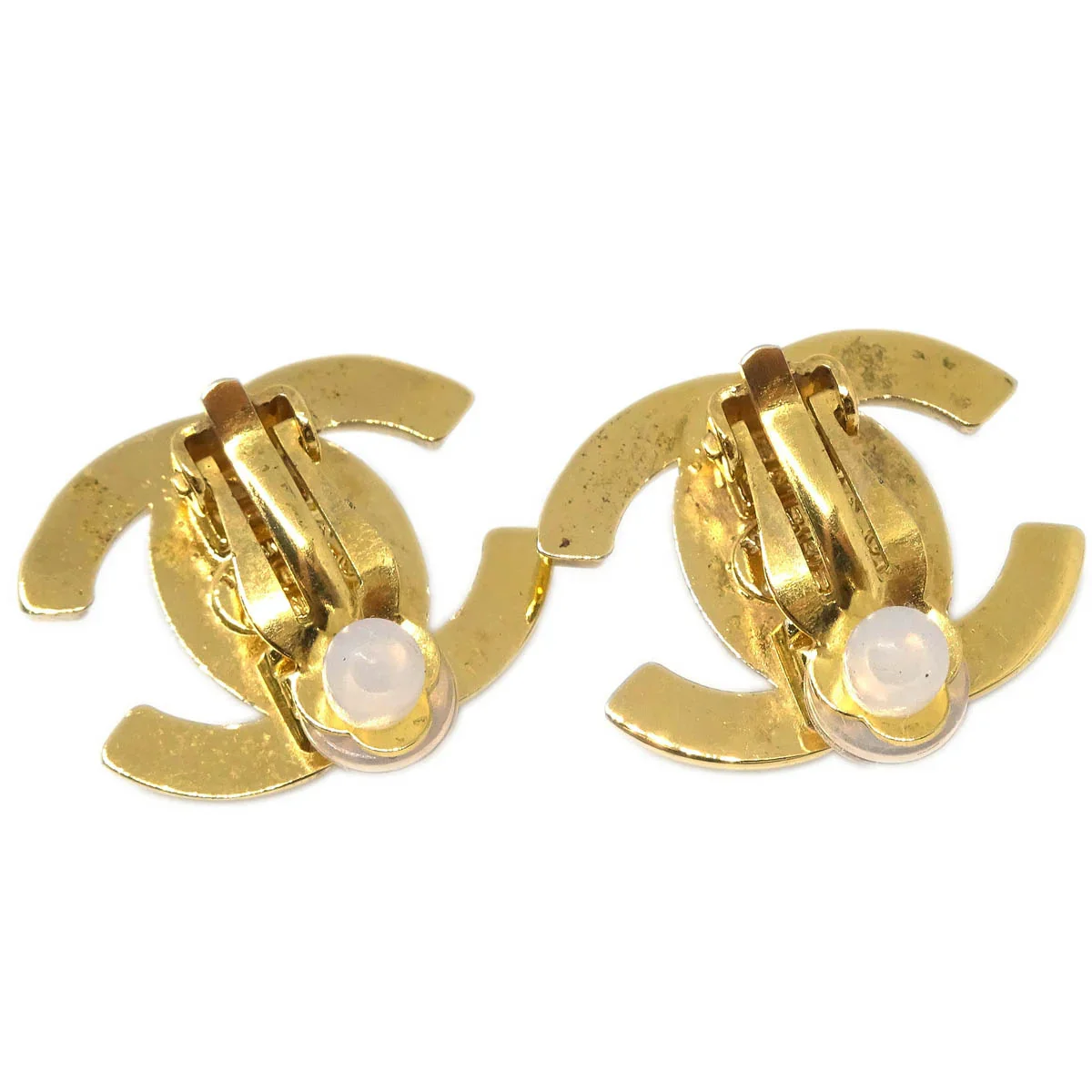 Chanel CC Turnlock Earrings Clip-On Gold Small 96A - Image 3