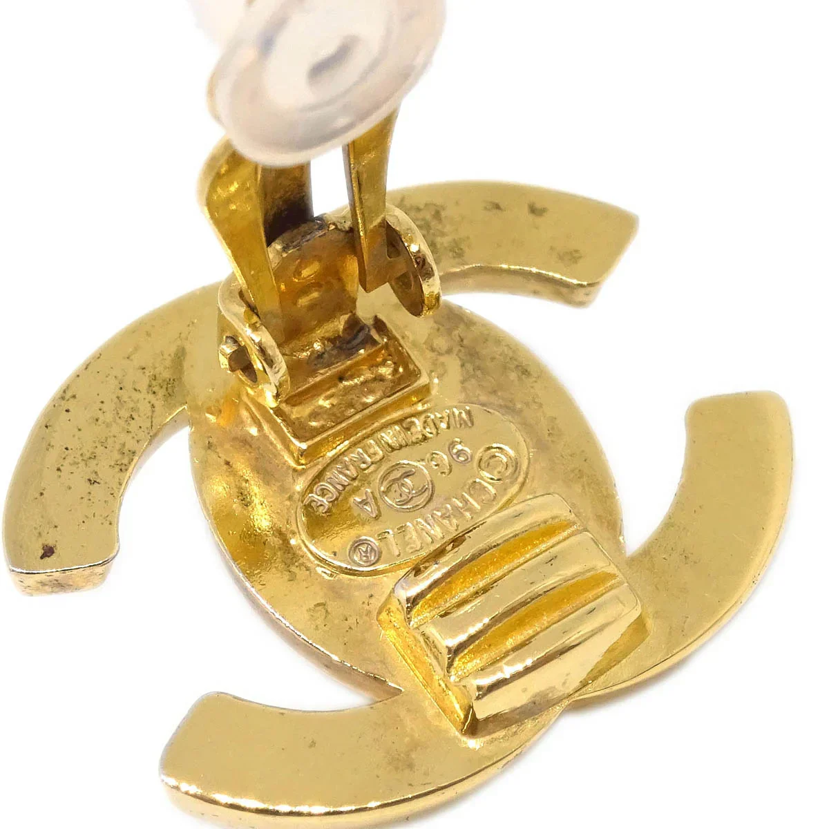 Chanel CC Turnlock Earrings Clip-On Gold Small 96A - Image 4