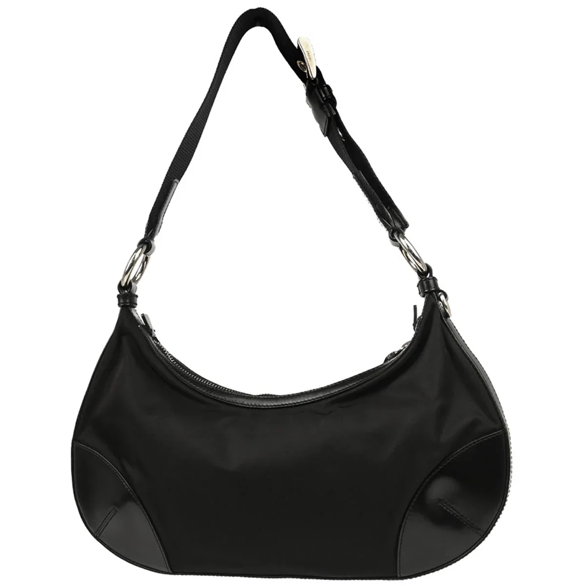 Prada Black Nylon Hobo Handbag - Image 2