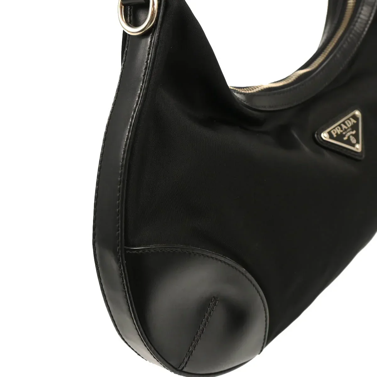 Prada Black Nylon Hobo Handbag - Image 3