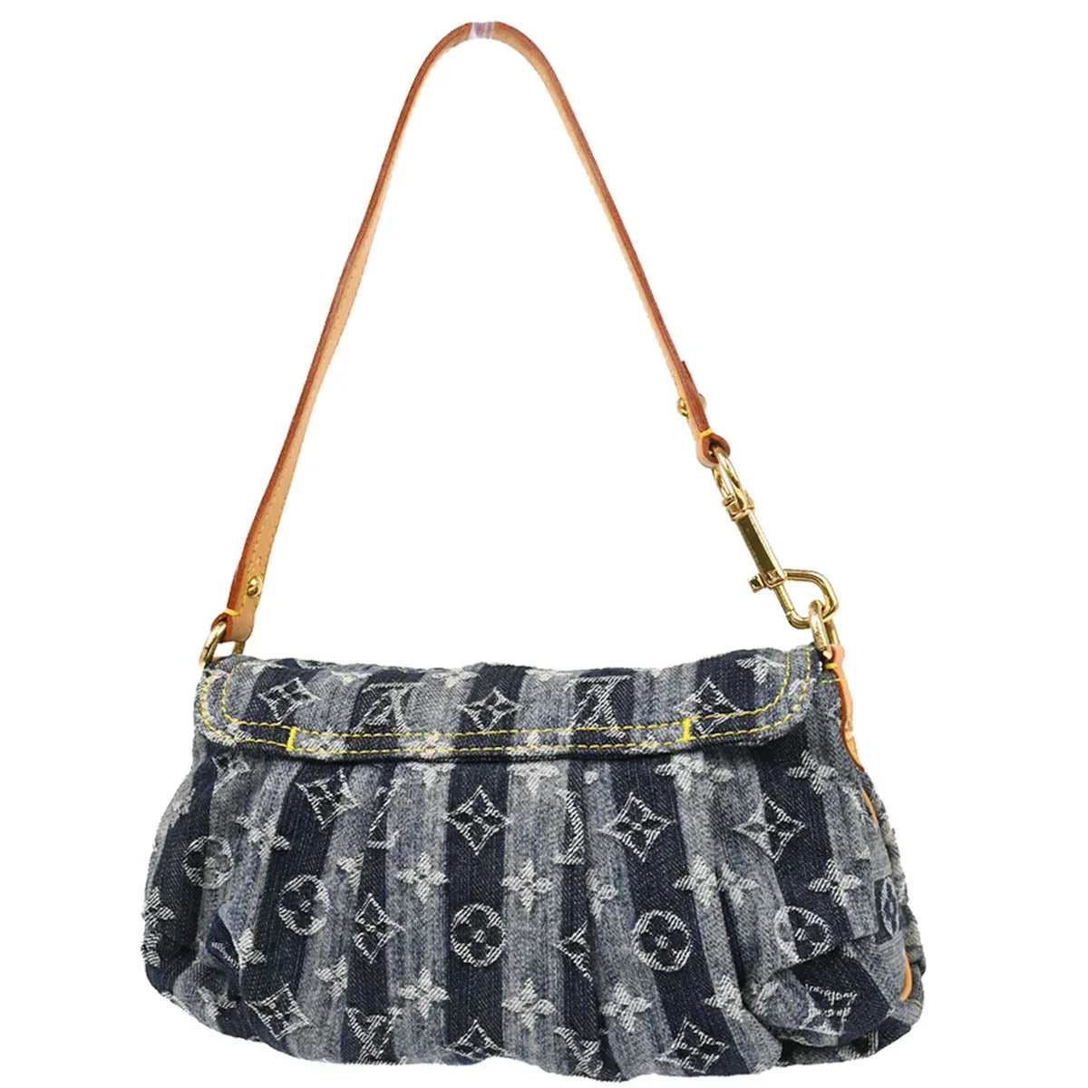 Louis Vuitton 2006 Blue Monogram Denim Mini Pleaty Raye Handbag M95333 - Image 2