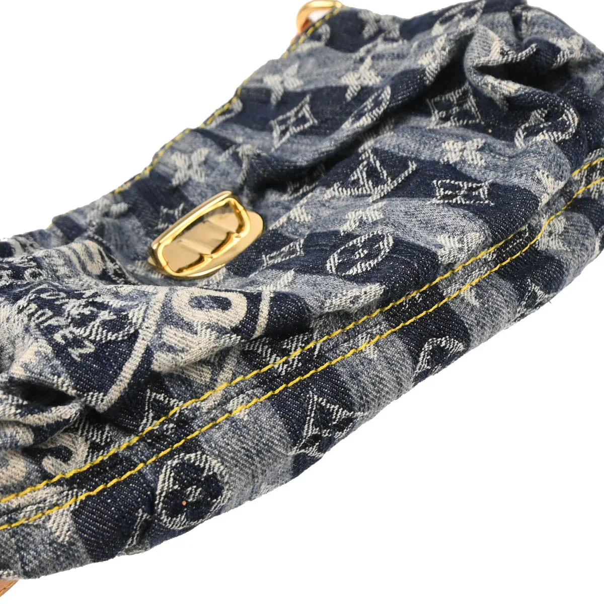 Louis Vuitton 2006 Blue Monogram Denim Mini Pleaty Raye Handbag M95333 - Image 5