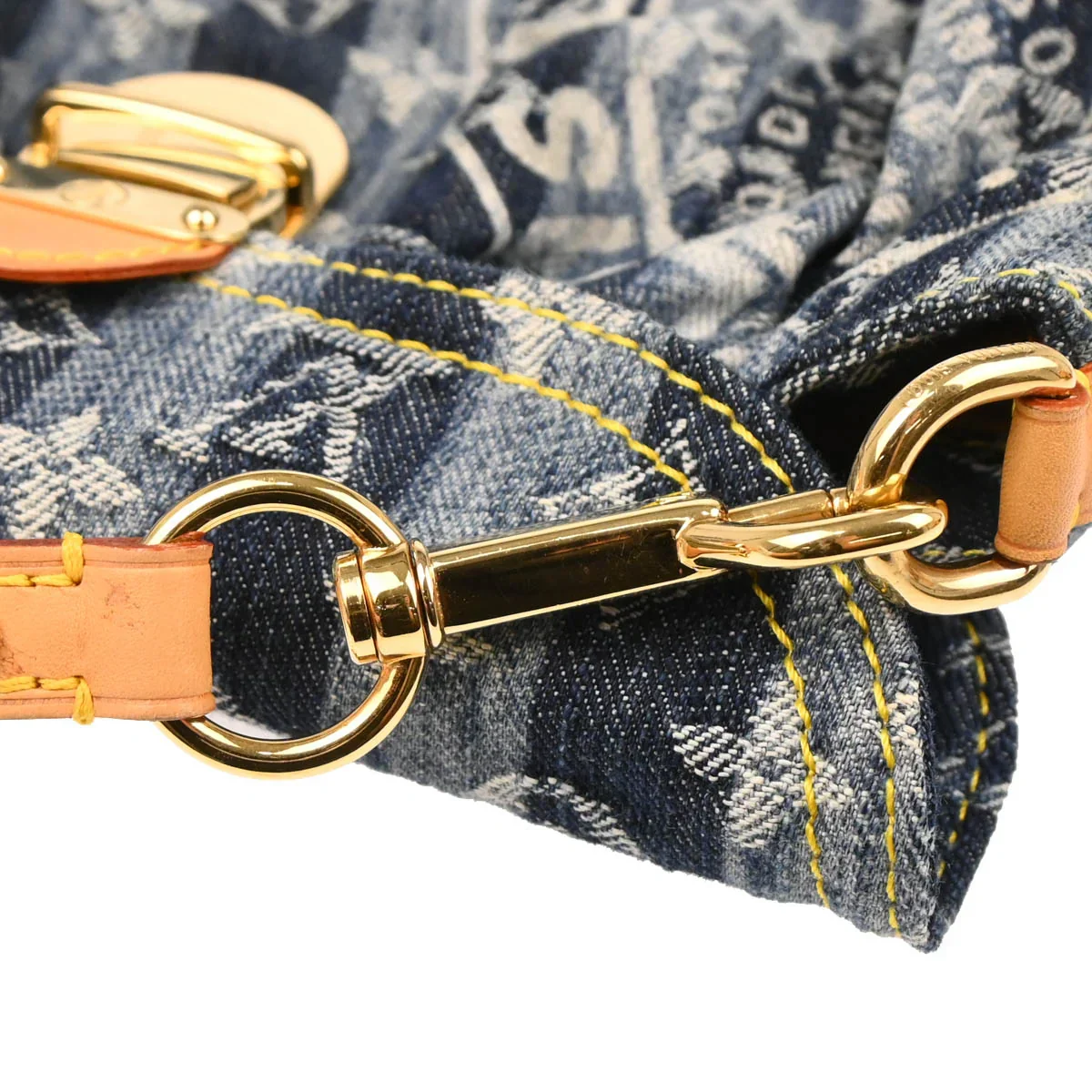 Louis Vuitton 2006 Blue Monogram Denim Mini Pleaty Raye Handbag M95333 - Image 7