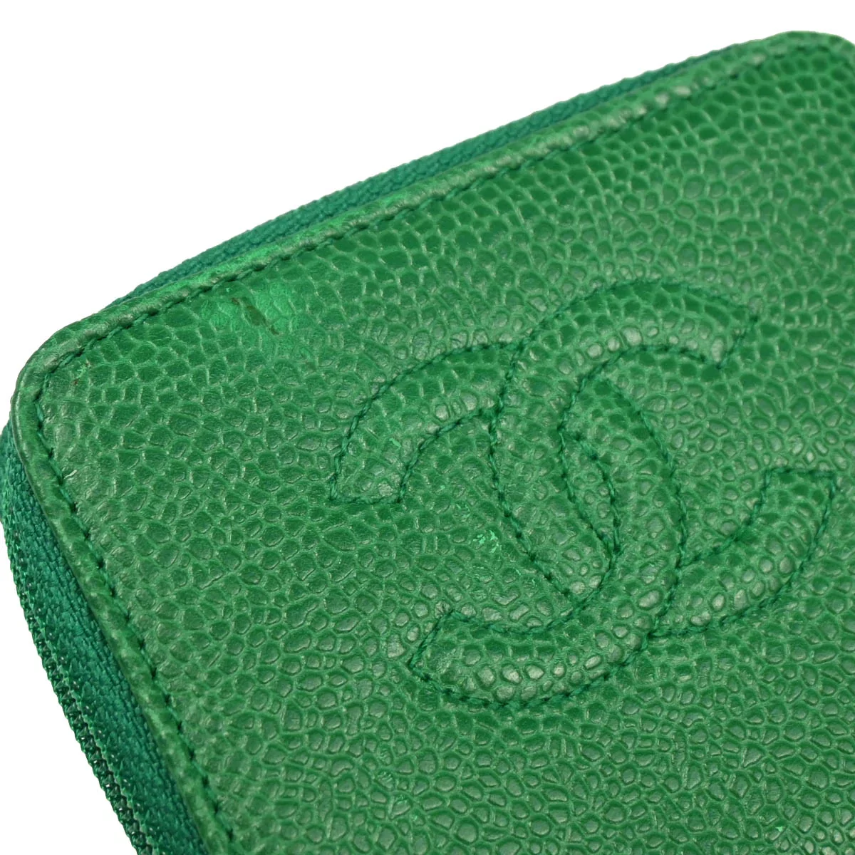 Chanel 1994-1996 Green Caviar Coin Purse Wallet - Image 5