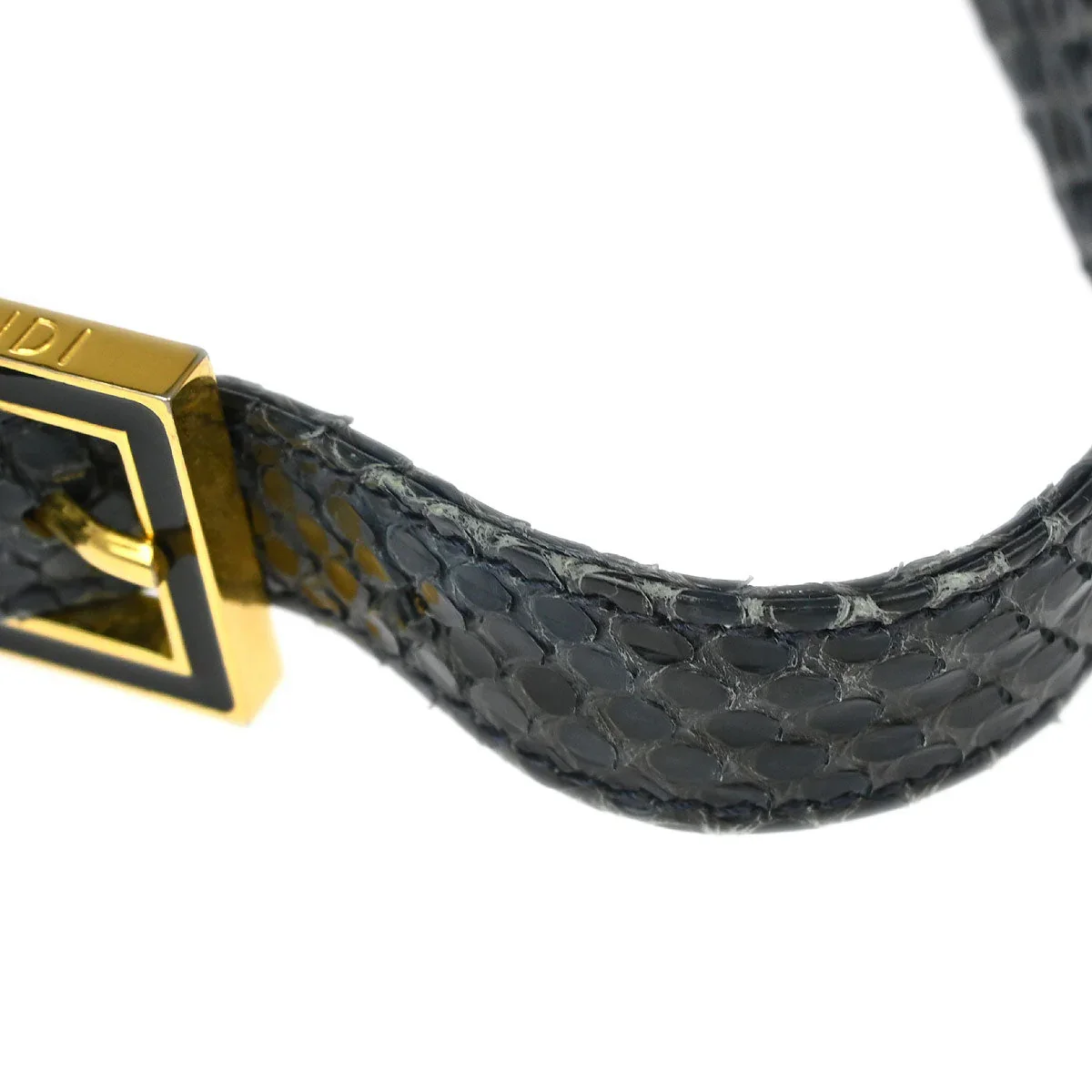 Fendi* 2008 Navy Python Baguette Handbag - Image 4