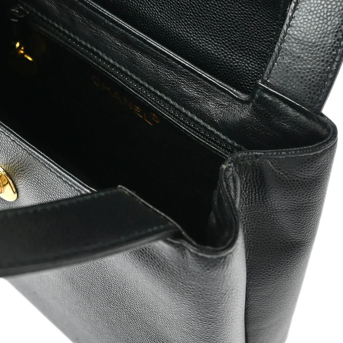 Chanel 1997-1999 Black Caviar Handbag - Image 7