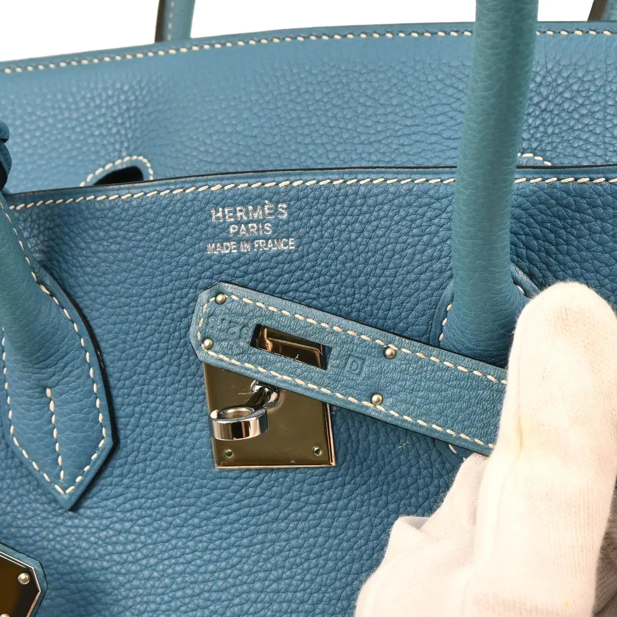 Hermes Blue Jean Togo Birkin 35 Handbag - Image 9