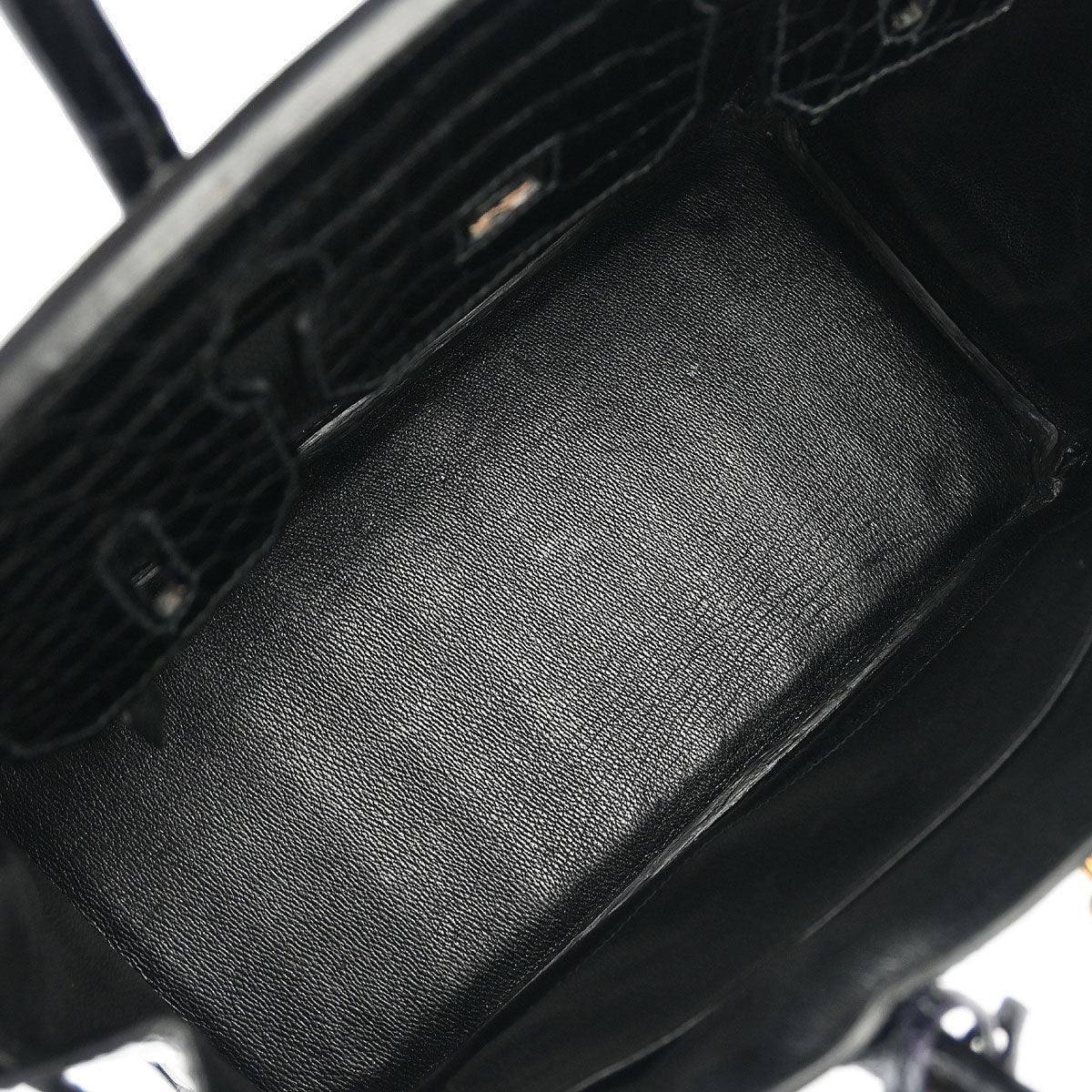 Hermes * Black Porosus Birkin 30 Handbag - Image 8
