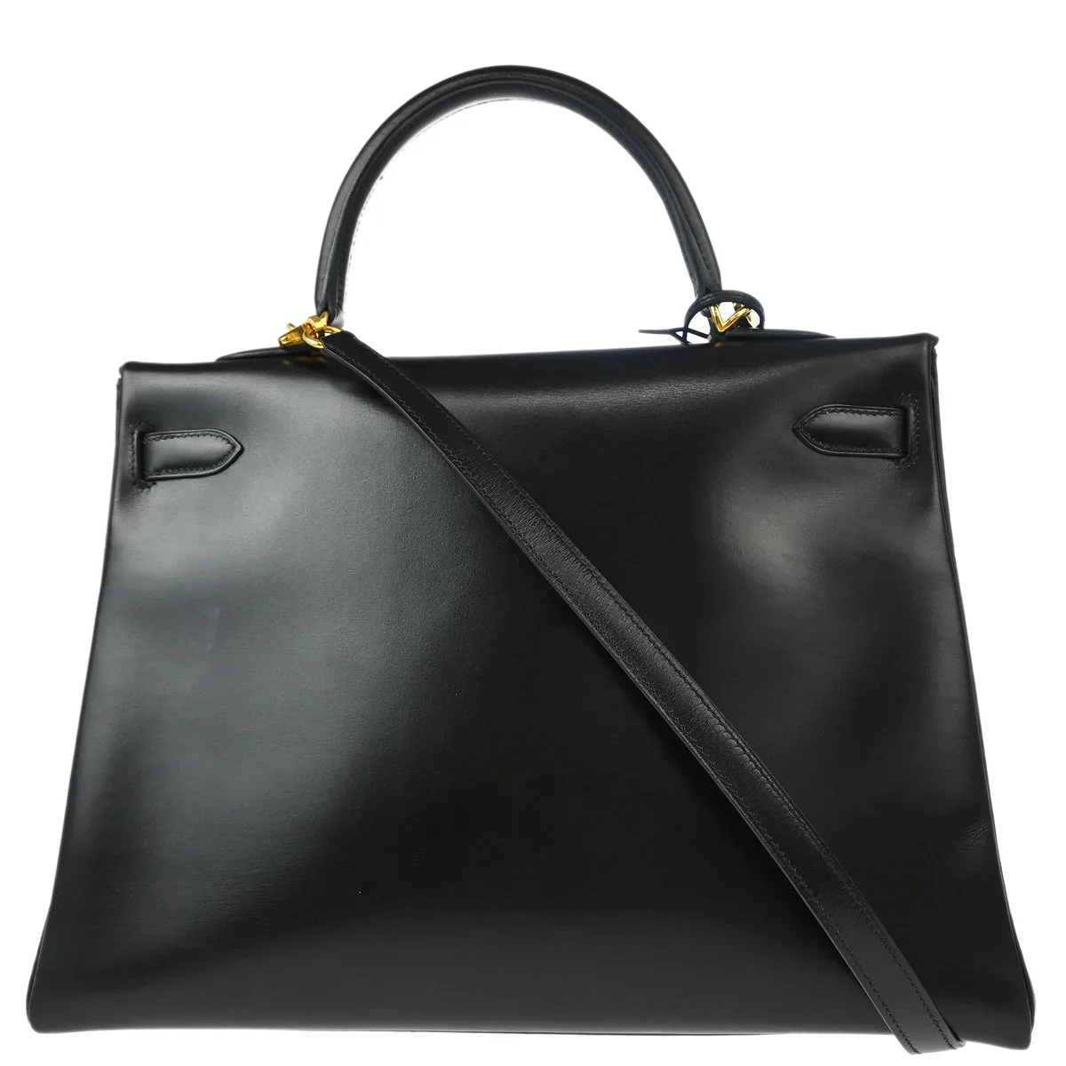 Hermes 2000 Black Box Calf Kelly 35 Retourne 2way Shoulder Handbag - Image 2
