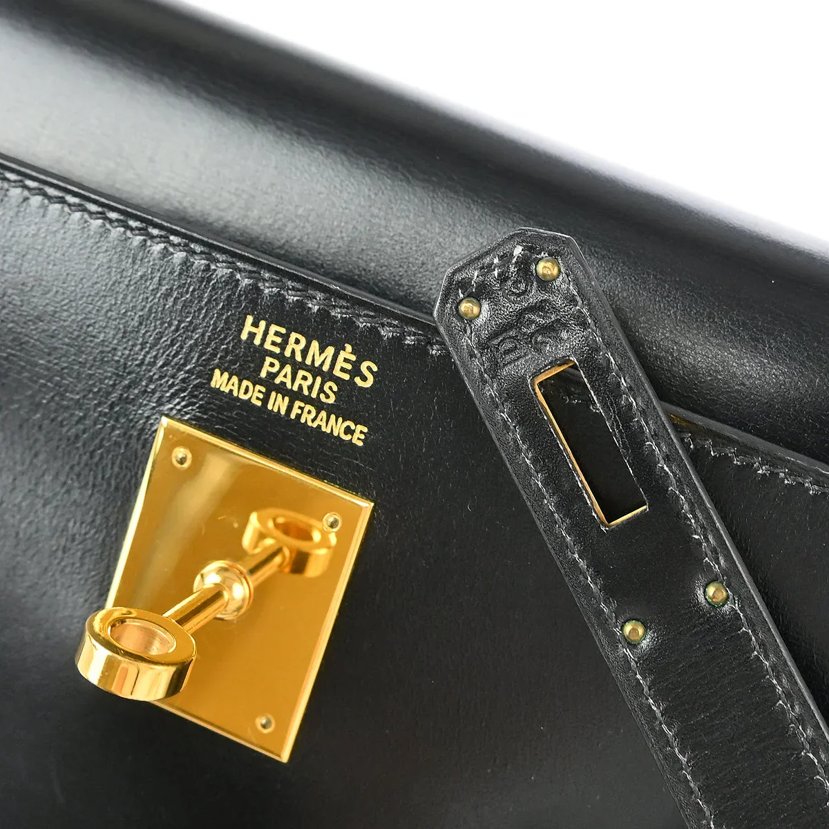 Hermes 2000 Black Box Calf Kelly 35 Retourne 2way Shoulder Handbag - Image 9