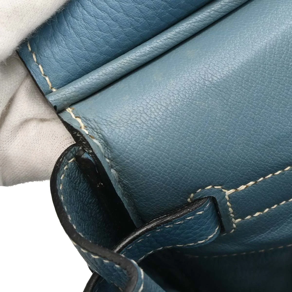 Hermes 2009 Blue Jean Taurillon Clemence Birkin 35 Handbag - Image 8