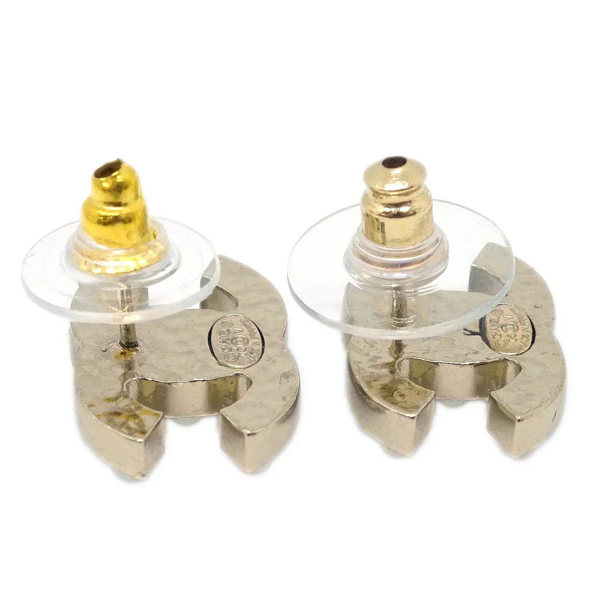 Chanel Piercing Earrings Gold CC Costume Pearl 05V - Image 3