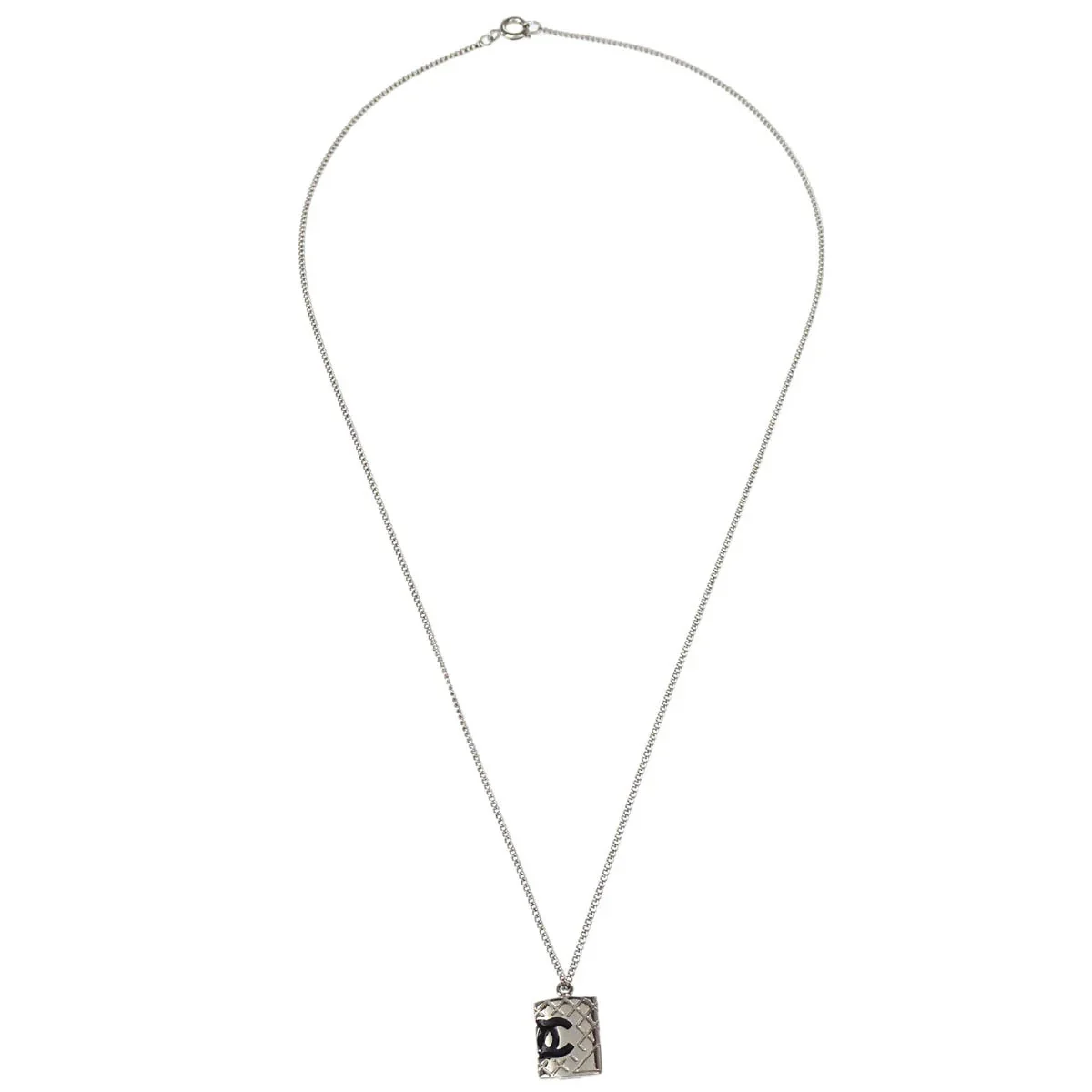 Chanel Cambon Ligne Chain Necklace Pendant Silver 05C - Image 2