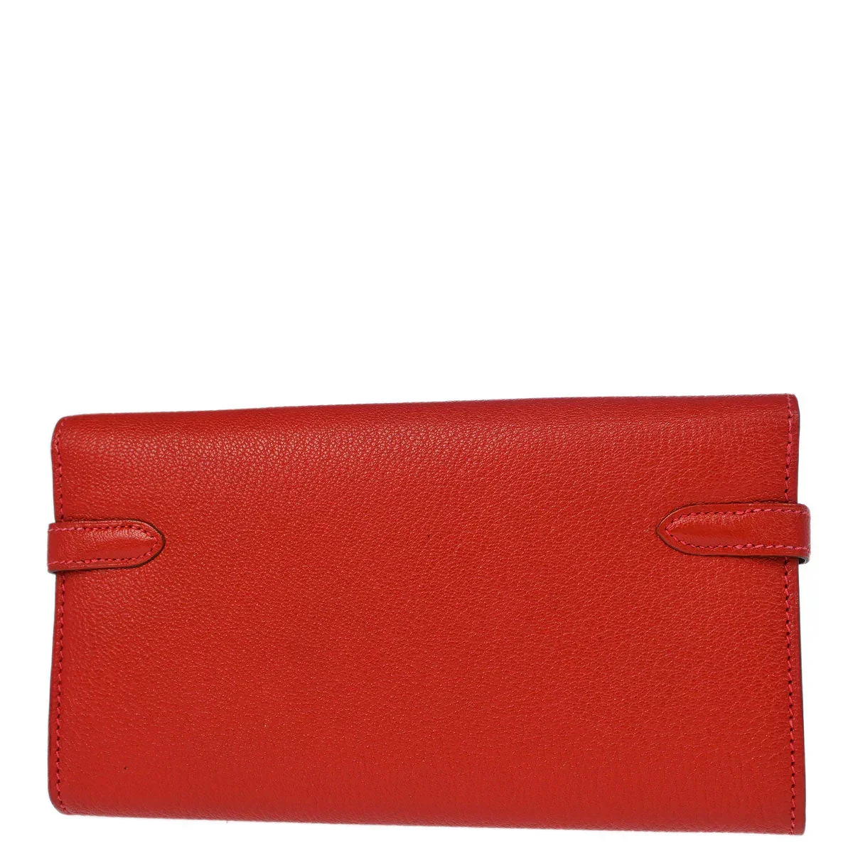 Hermes 2008 Rouge Venitienne Chevre Mysore Kelly Wallet Purse - Image 2
