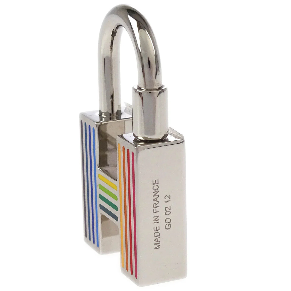 Hermes Quizz Rainbow Cadena Key Ring Silver Small Good - Image 3