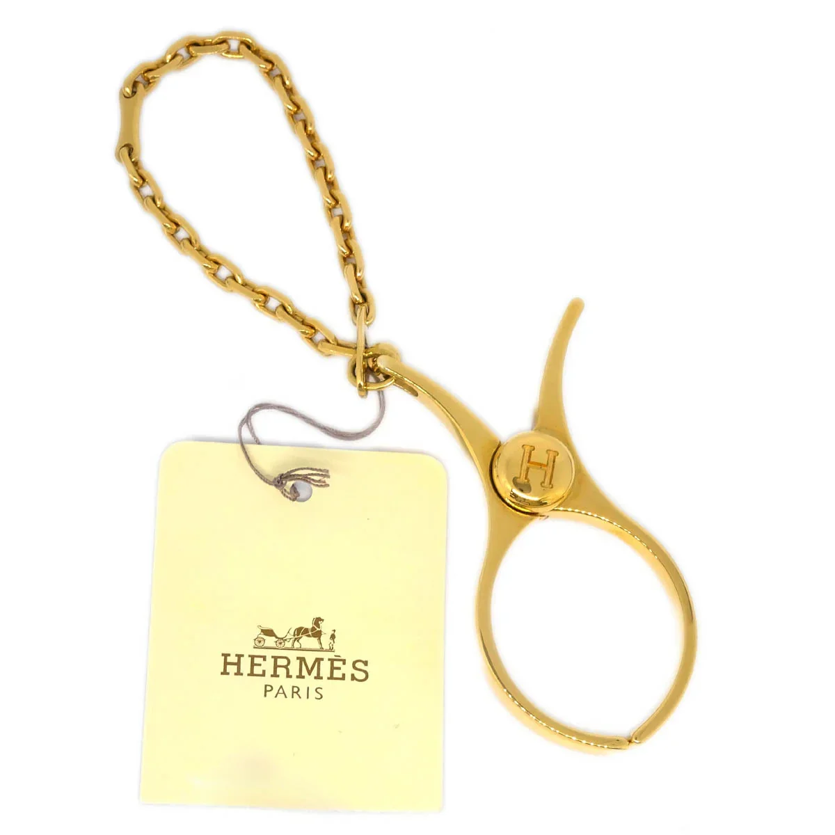 Hermes Filou Glove Holder Clip Gold Small Good