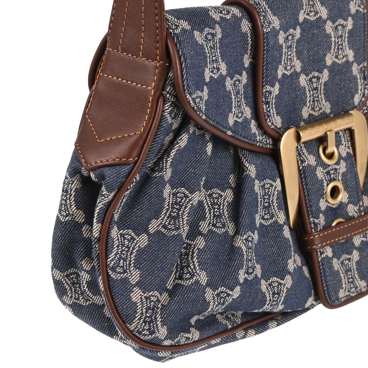 Celine Blue Denim Macadam Handbag - Image 3