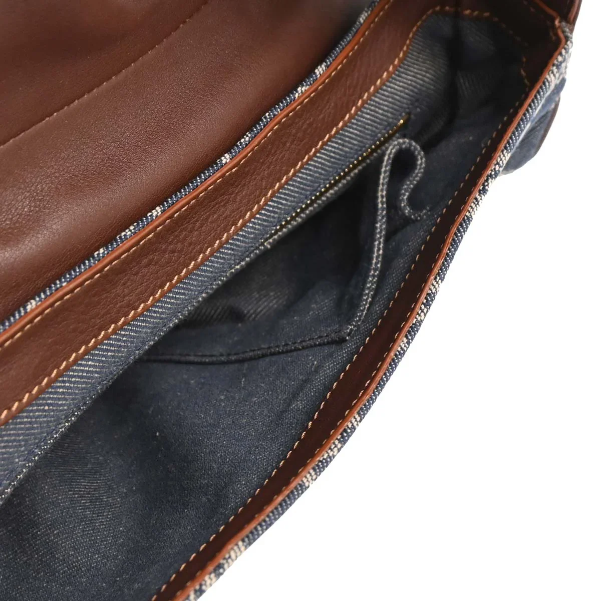 Celine Blue Denim Macadam Handbag - Image 4