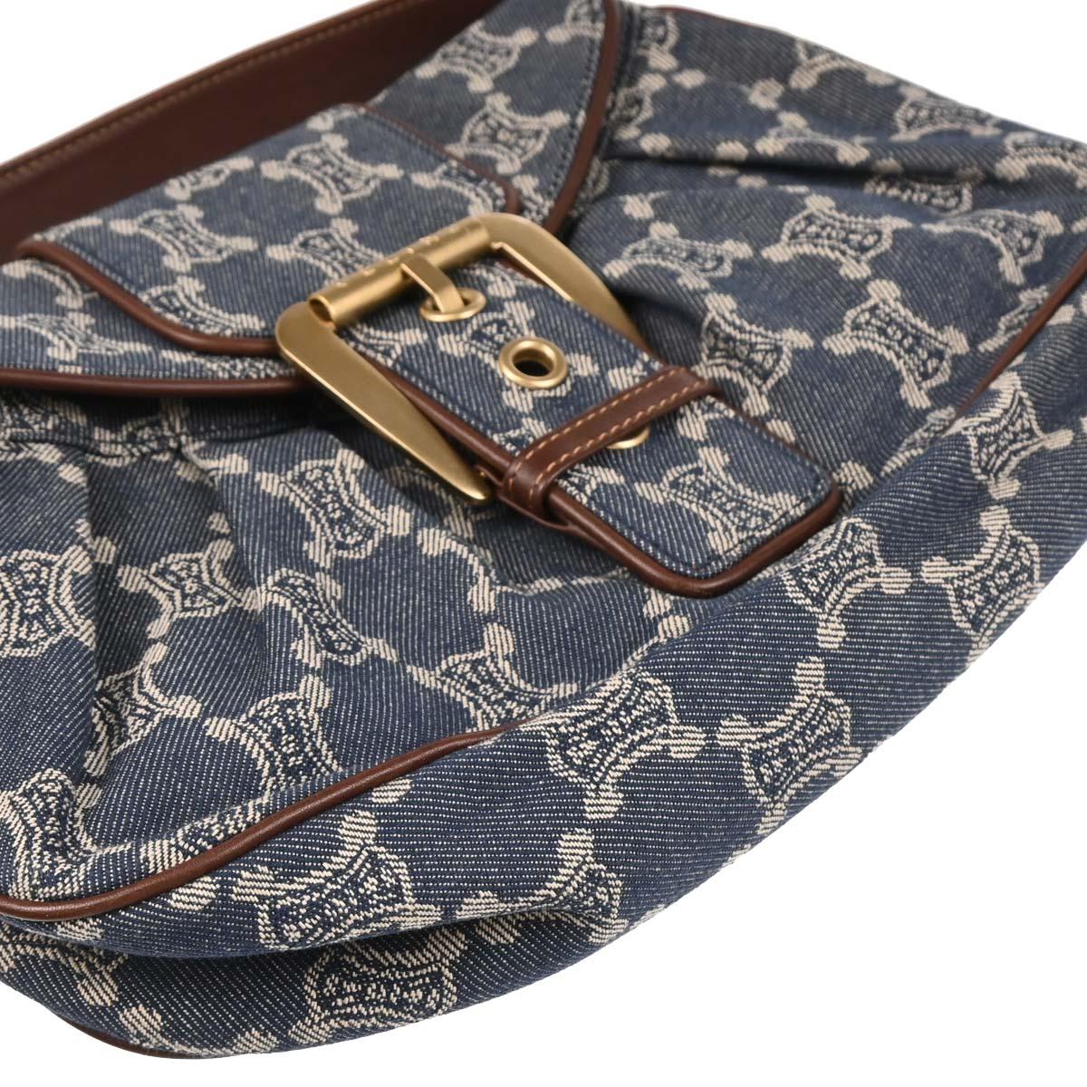 Celine Blue Denim Macadam Handbag - Image 5