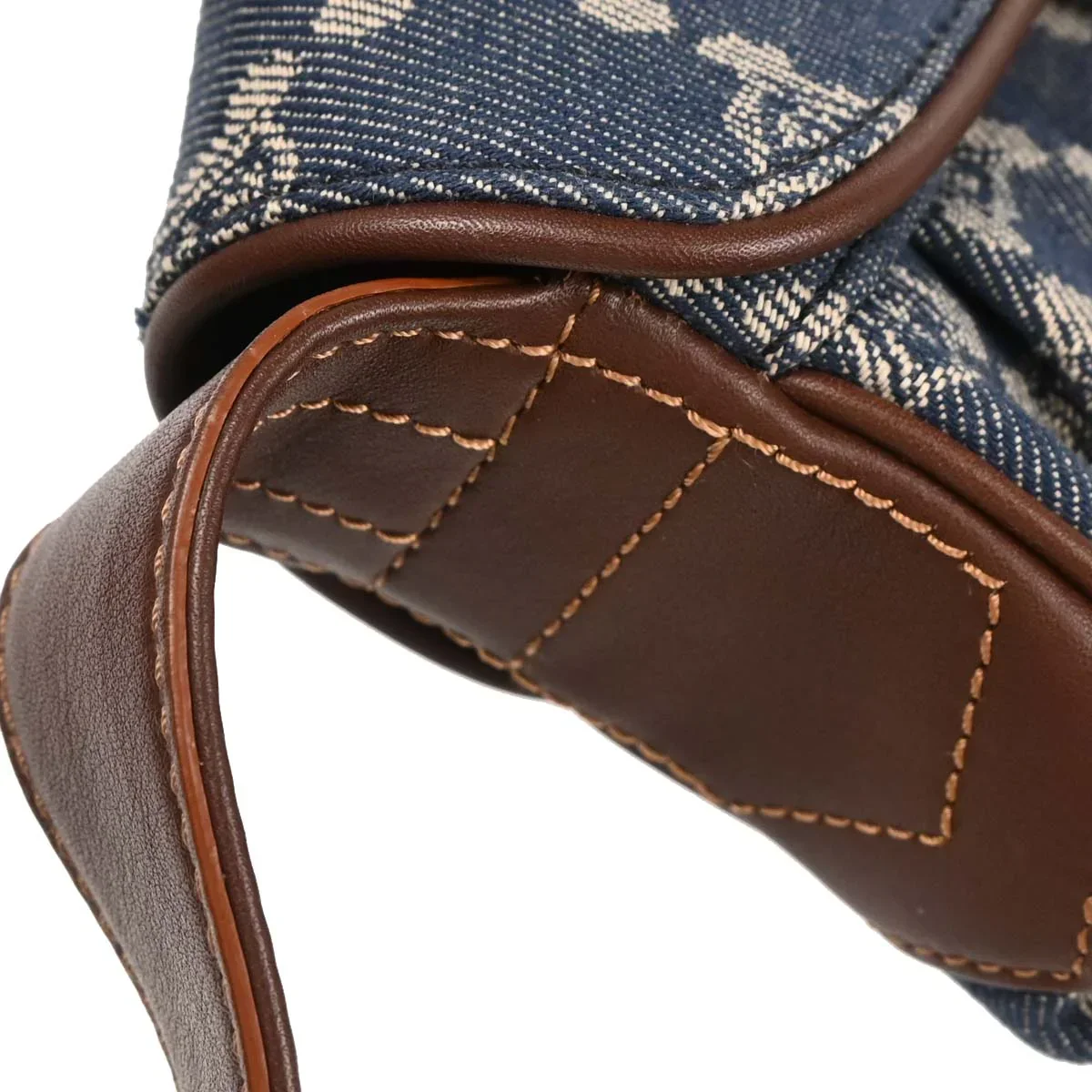Celine Blue Denim Macadam Handbag - Image 6