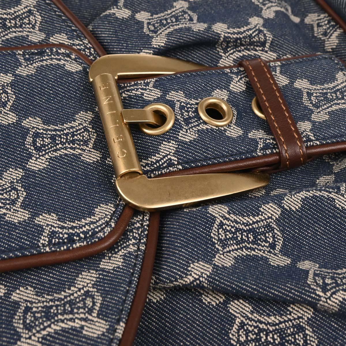 Celine Blue Denim Macadam Handbag - Image 7