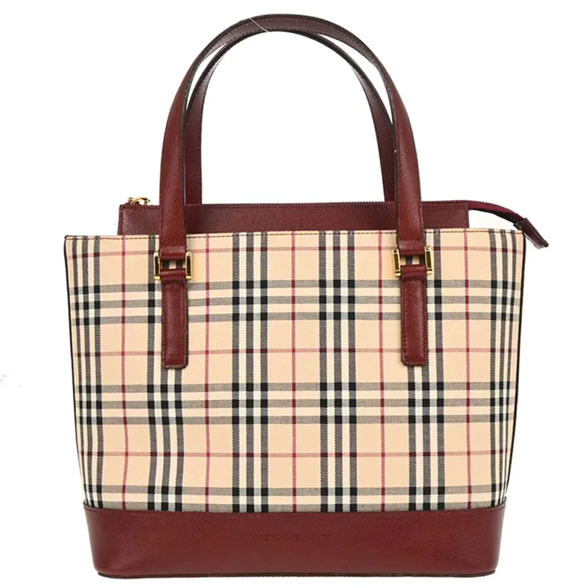 Burberry Beige Canvas Burberry Check Tote Handbag - Image 11