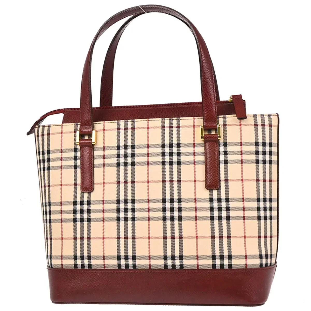 Burberry Beige Canvas Burberry Check Tote Handbag - Image 12