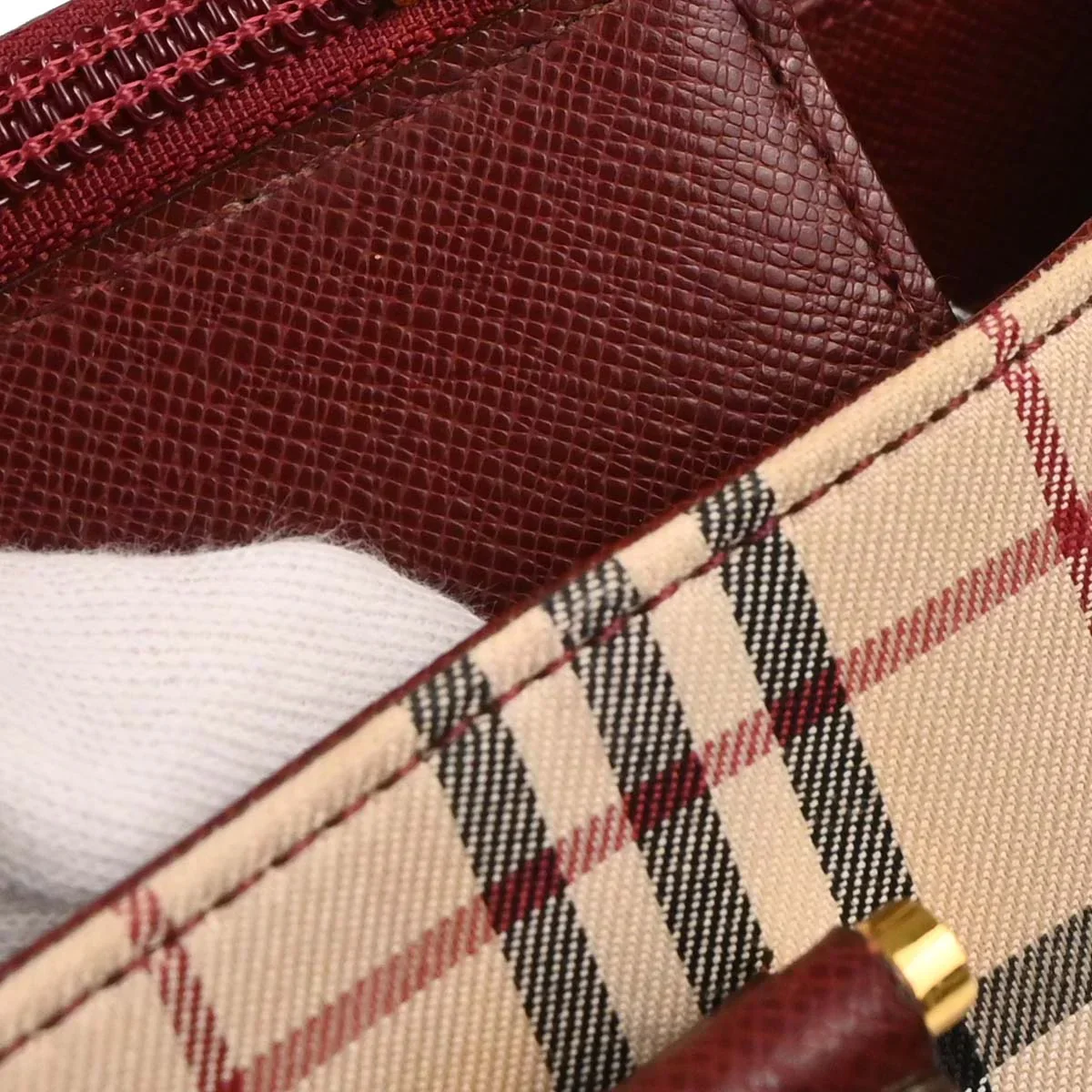 Burberry Beige Canvas Burberry Check Tote Handbag - Image 16