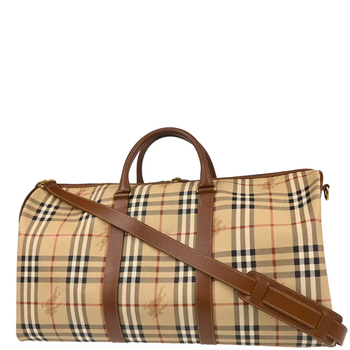 Burberry Beige PVC House Check Duffle 2way Shoulder Handbag - Image 2