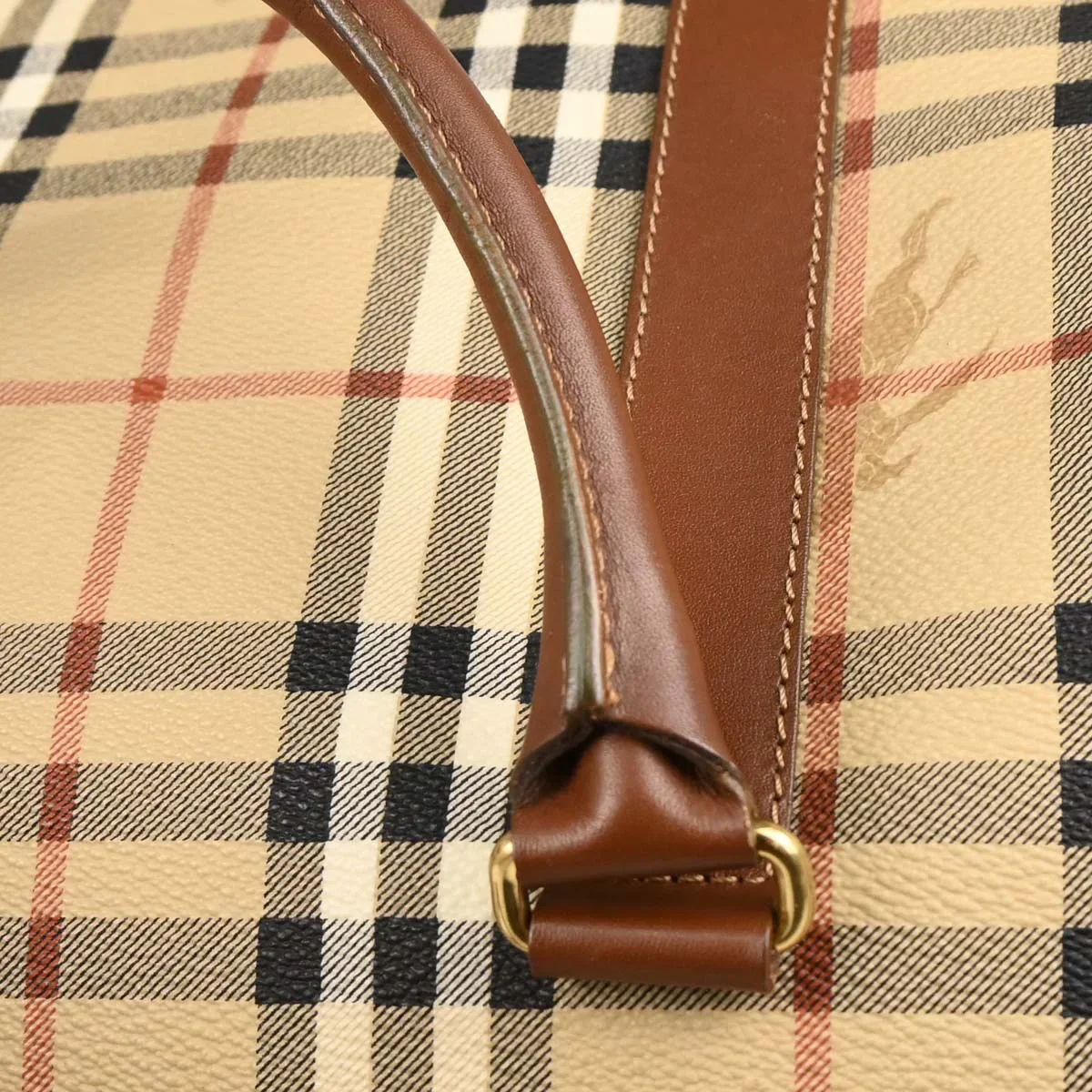 Burberry Beige PVC House Check Duffle 2way Shoulder Handbag - Image 6