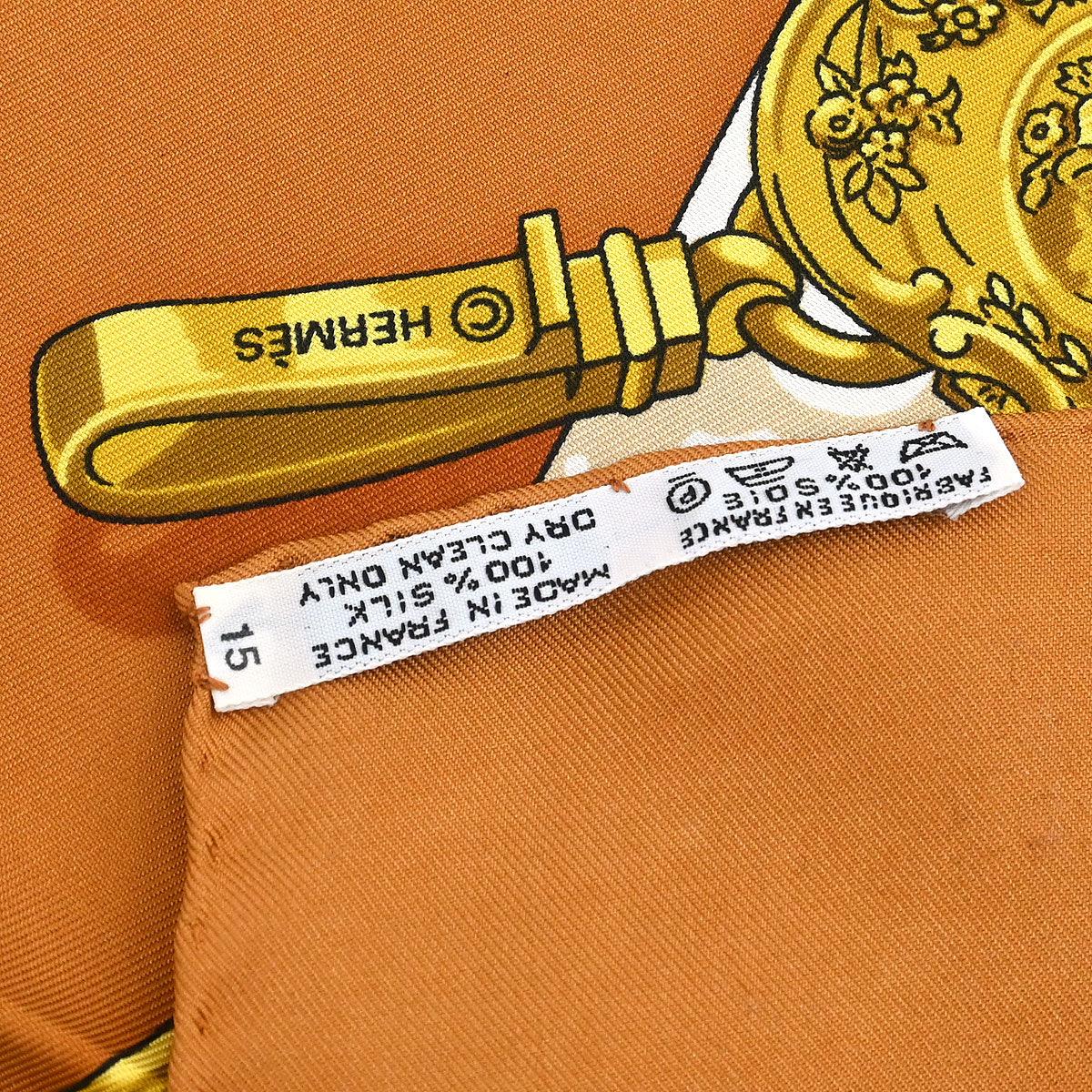 Hermes Scarf Carre 90 Memoire d'Hermes Brown Small Good - Image 4