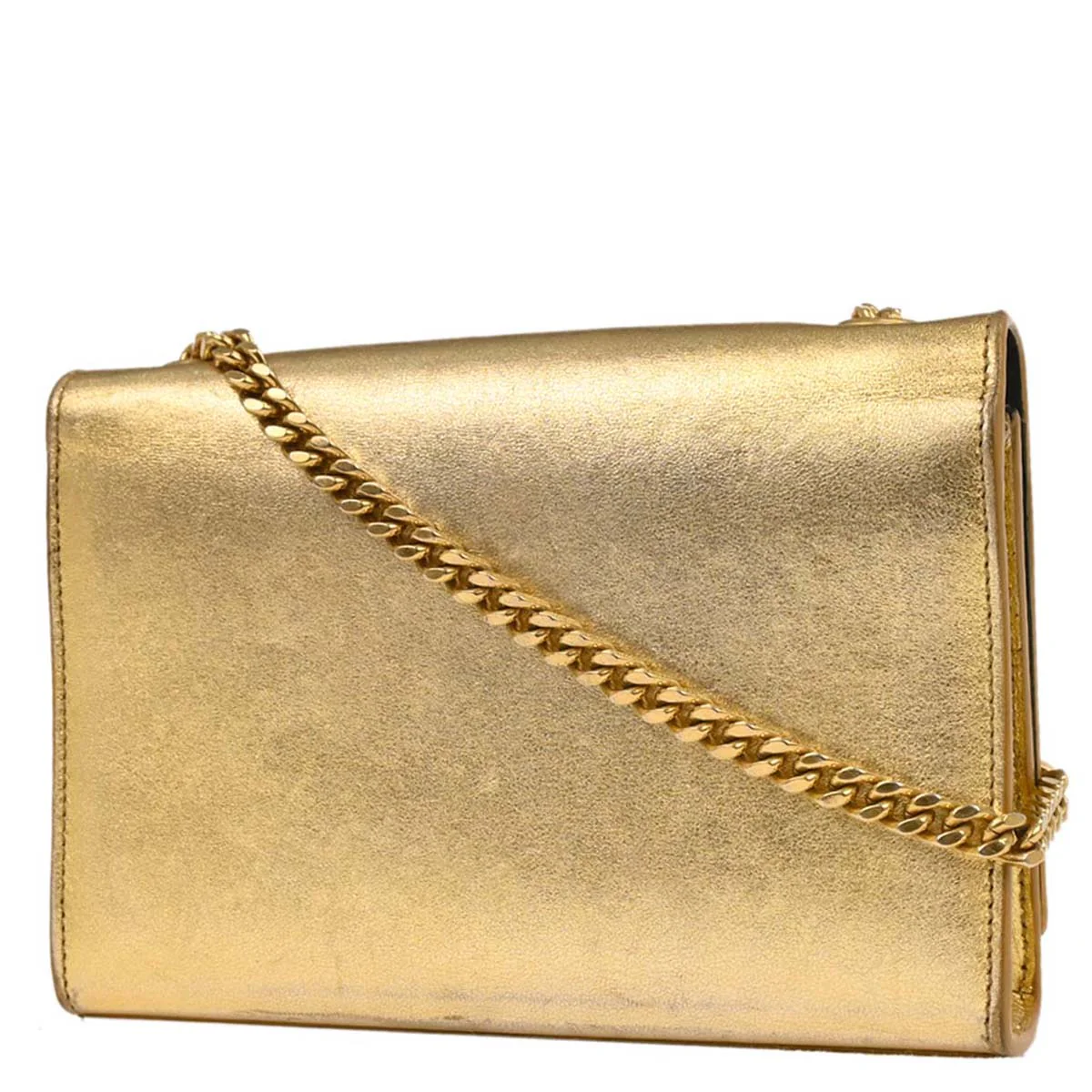 Saint Laurent Gold Leather Kate Shoulder Bag - Image 2