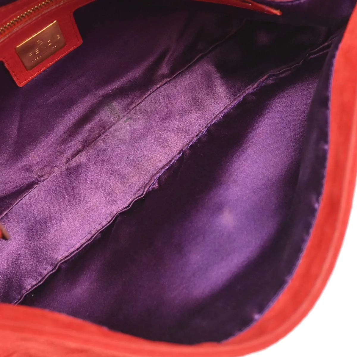 Fendi Red Suede Baguette Handbag - Image 8