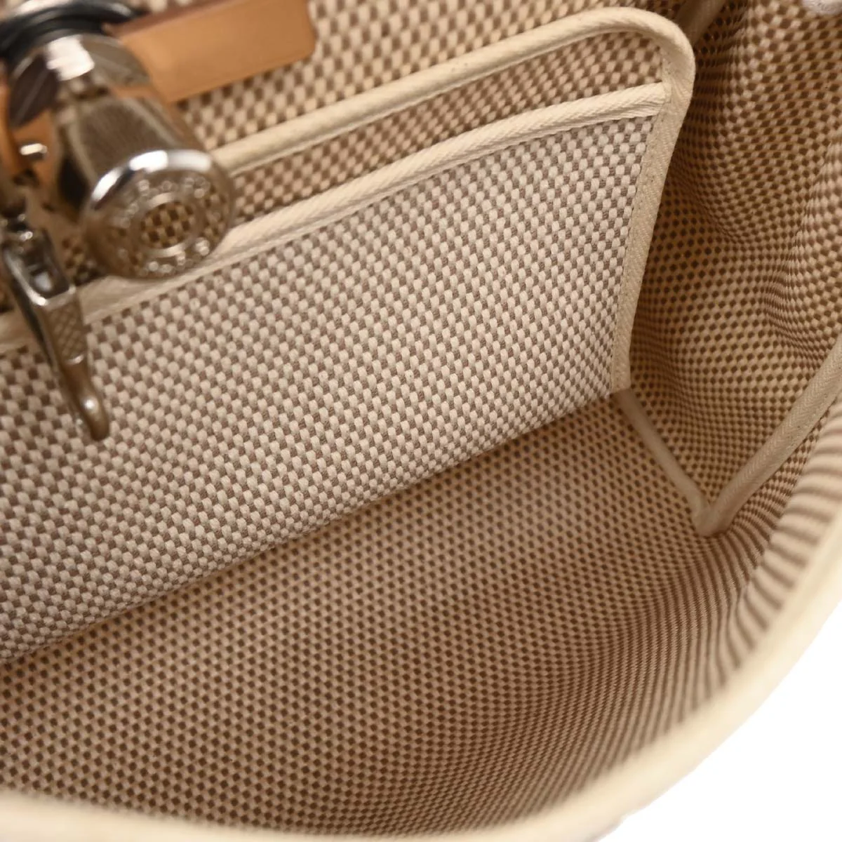 Hermes 2003 Natural Black Toile GM Officier Herbag PM 2 in 1 Handbag - Image 8