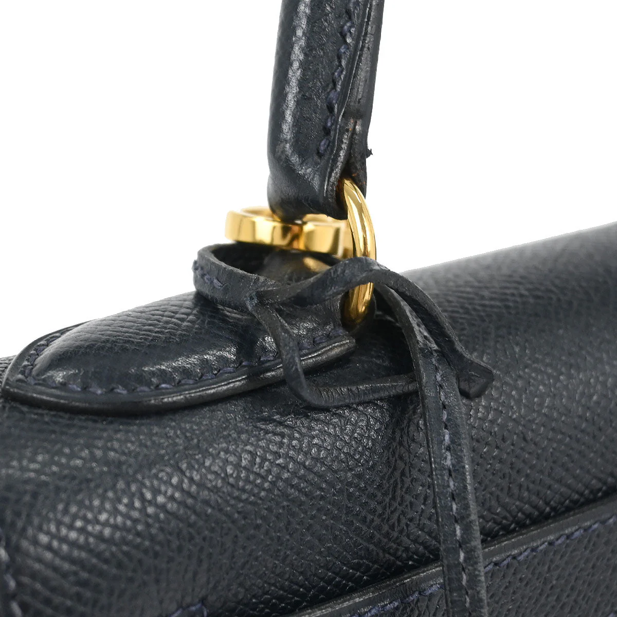 Hermes Blue Indigo Courchevel Kelly 28 Sellier 2way Shoulder Handbag - Image 5