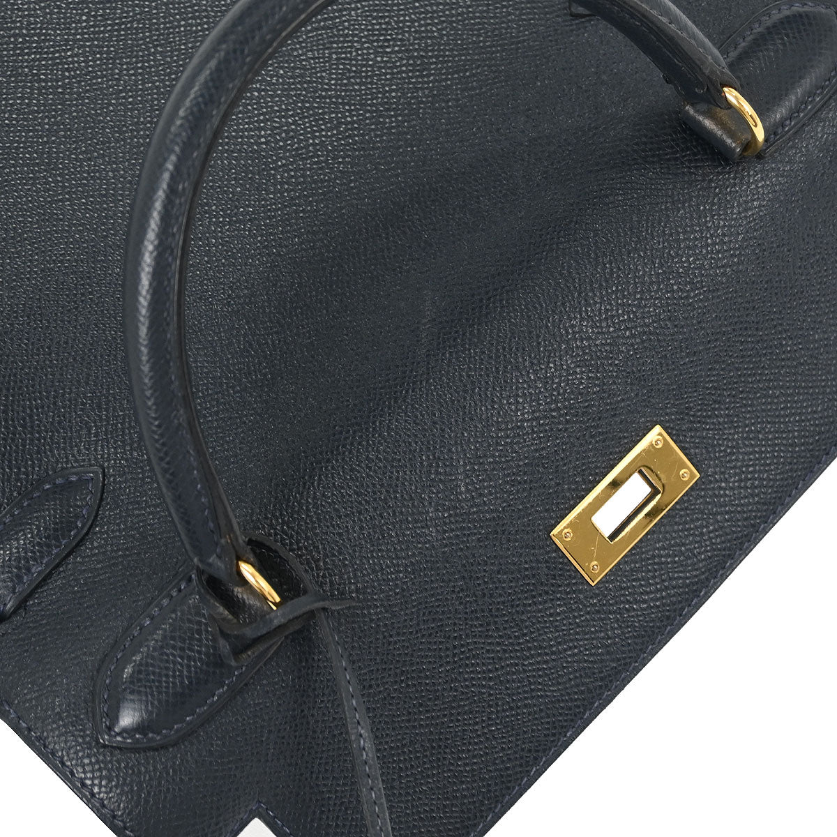 Hermes Blue Indigo Courchevel Kelly 28 Sellier 2way Shoulder Handbag - Image 7